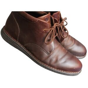 Born Theo Brown Leather Ankle Boot Chukka Mens 12 Hipster Handcrafted Lace Up